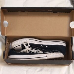 Converse Low Top Canvas Sneakers Black White